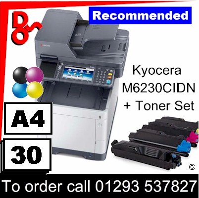 "Special Offer" NEW Kyocera M6230CIDN A4 Colour MFP - 1102TY3NL1 - plus spare toner set for sale supplier West Sussex, East Sussex, Kent & Surrey